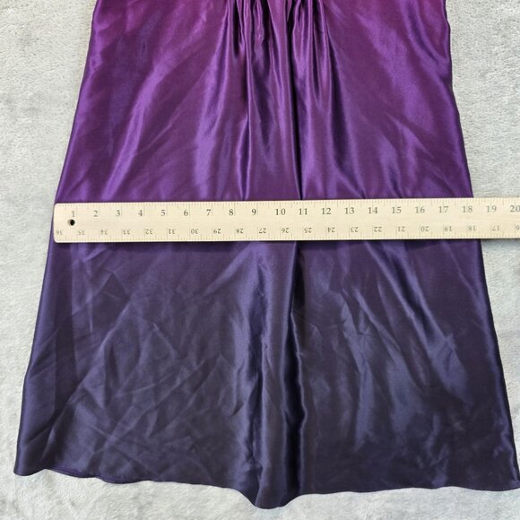 Ann Taylor Dress Womens Size 0 Purple Silk Ombre Ruched V Neck A Line Formal - Picture 5 of 9
